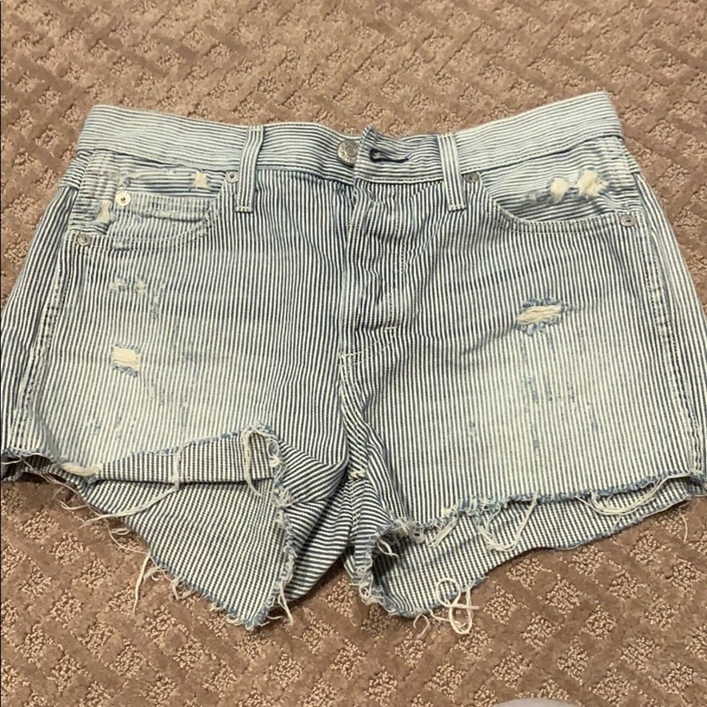 Pinstripe Jean shorts AMO